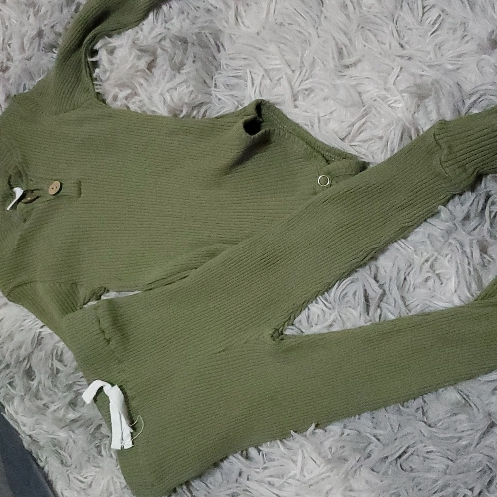 Olive green Ribbed Outfit
